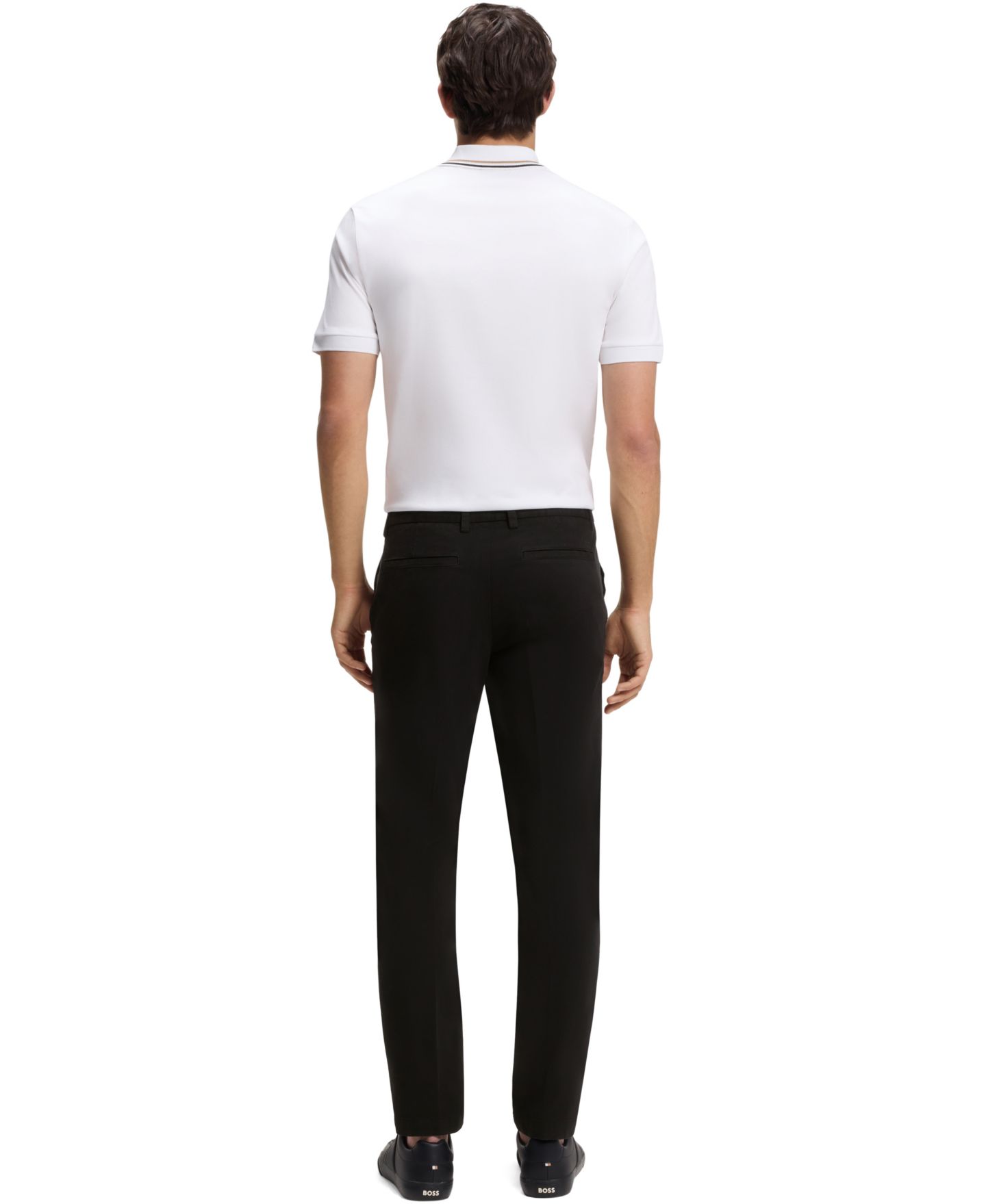 Мужские брюки Hugo Boss Stretch-Cotton Slim-Fit, цвет: Чёрный — фото 3