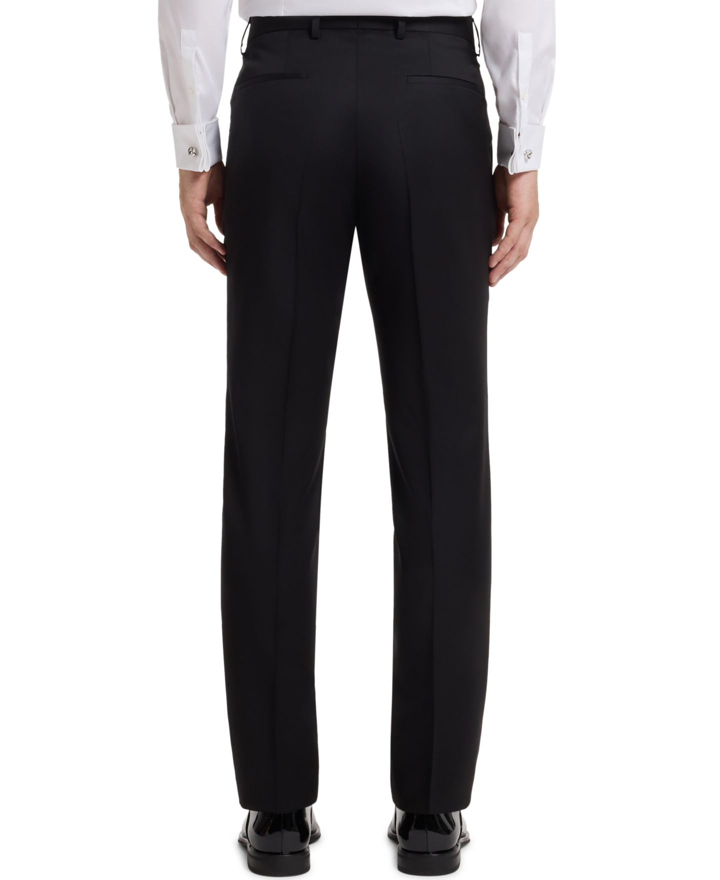 Мужские брюки Hugo Boss Virgin-Wool Serge Slim-Fit, цвет: Чёрный — фото 7