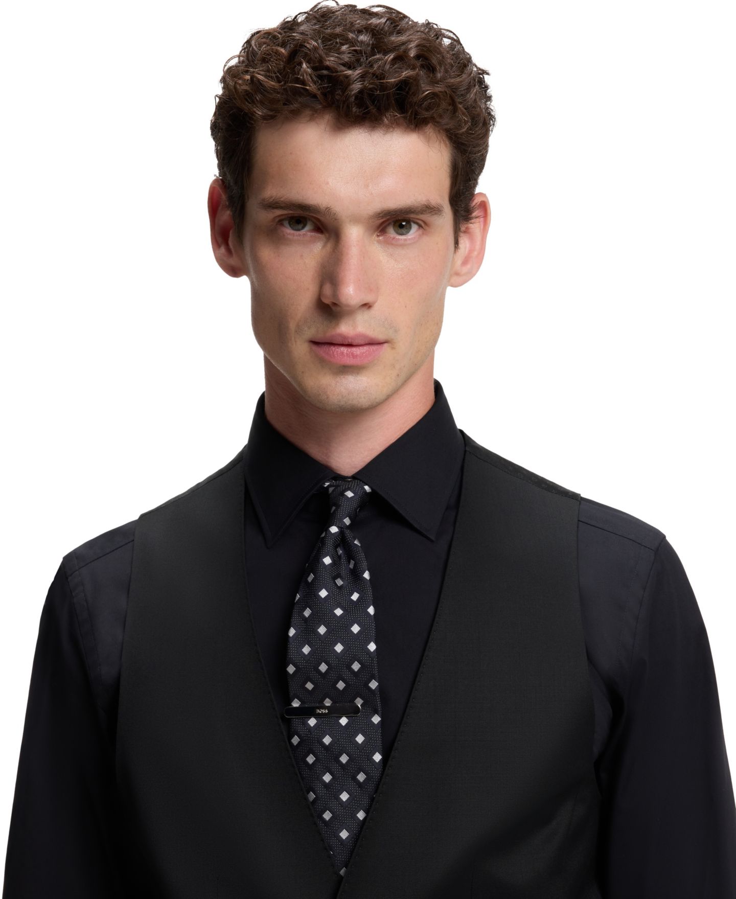 Мужской однобортный жилет Hugo Boss Boss, цвет: Чёрный — фото 5