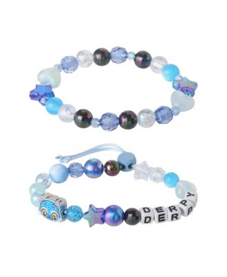 Children's Derpy Adjustable and Stretch Beaded Bracelets, 2-Piece Set