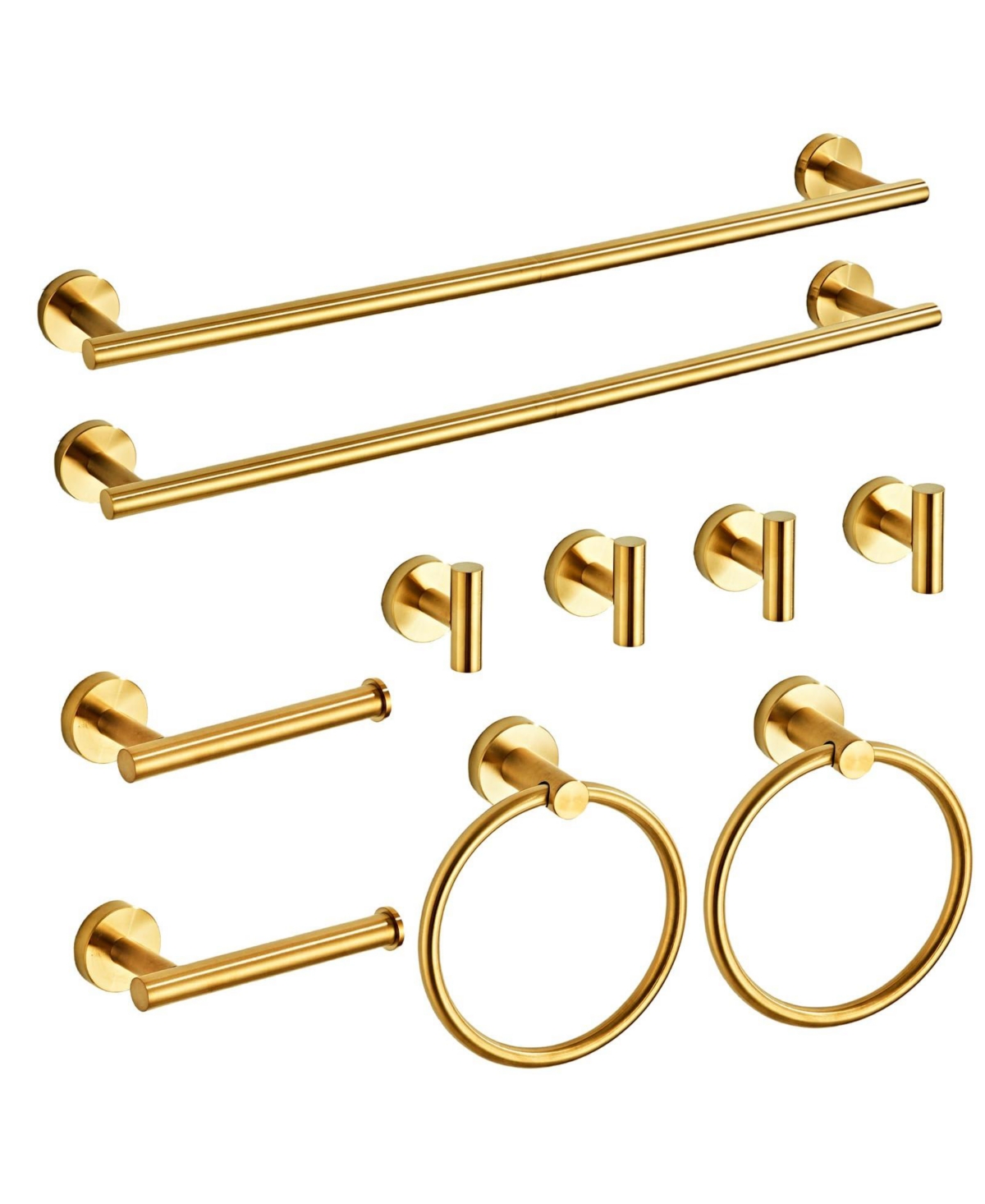 Cyqbd 10 Pieces 24" Bathroom Hardware Set Stainless Steel Wall Mounted
