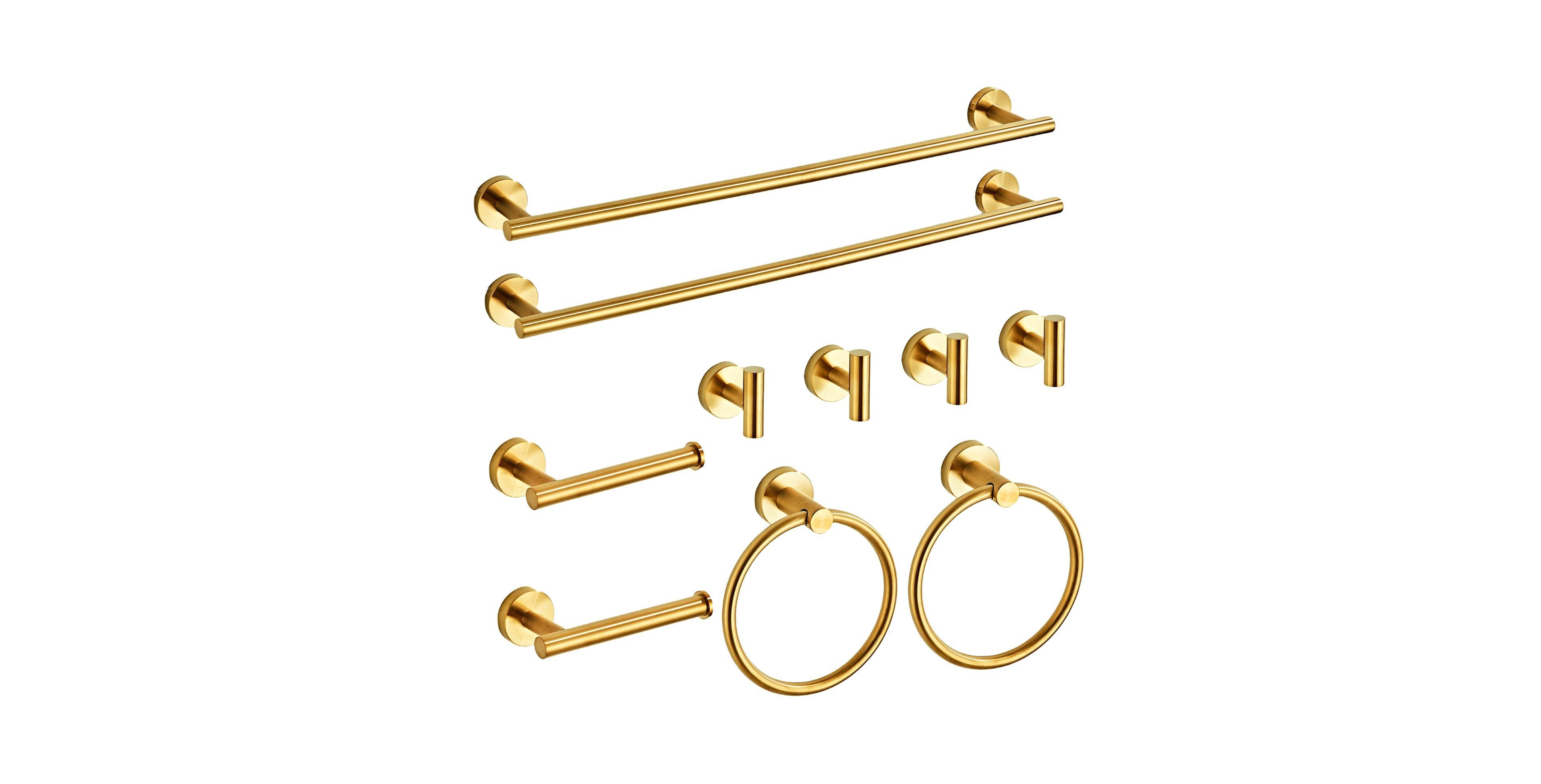 Cyqbd 10 Pieces 24" Bathroom Hardware Set Stainless Steel Wall Mounted