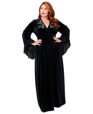 Plus Size Long Sleeve Empire Waist Maxi Dress