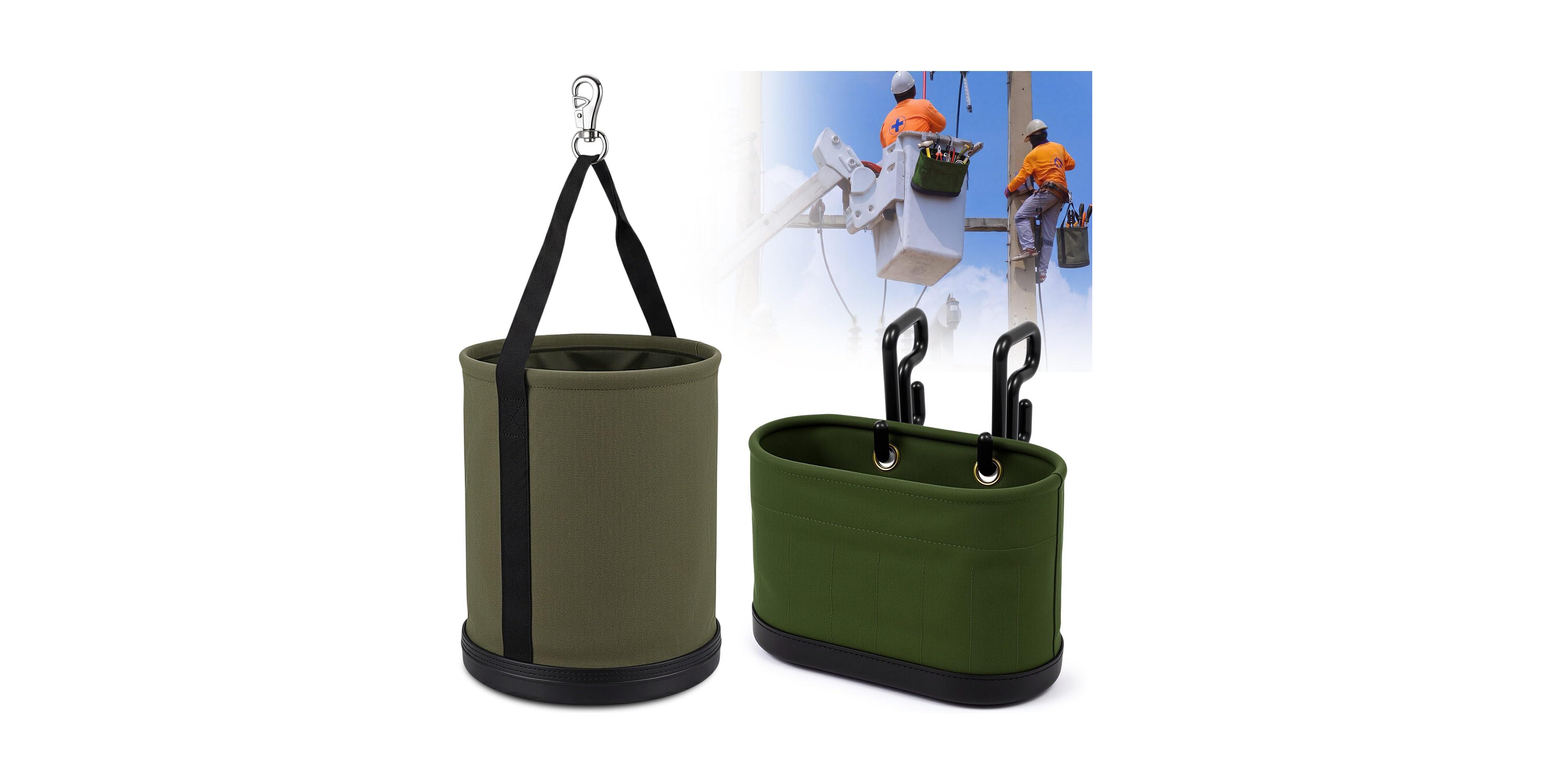 Xdovet 2 Pack Canvas Bucket Oval Tool Bag