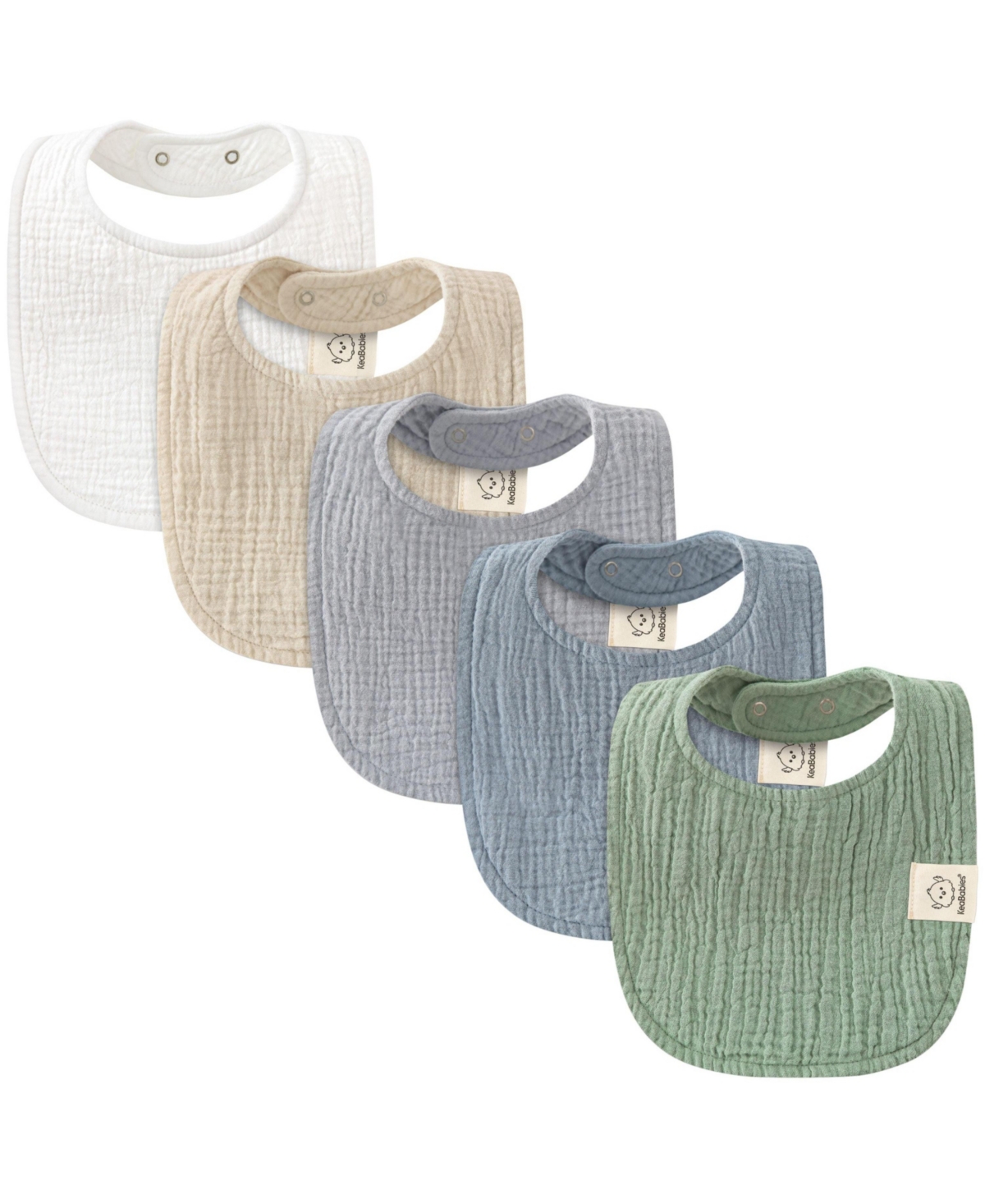 KeaBabies Lyra Muslin Baby Bibs for Drooling and Teething, 5-Pack Soft Cotton Bibs for Baby Boy, Baby Girl, 0-36 Months