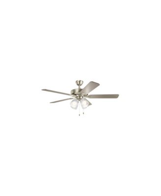 52" Basics Pro Premier Brushed Nickel Pull Chain Ceiling Fan