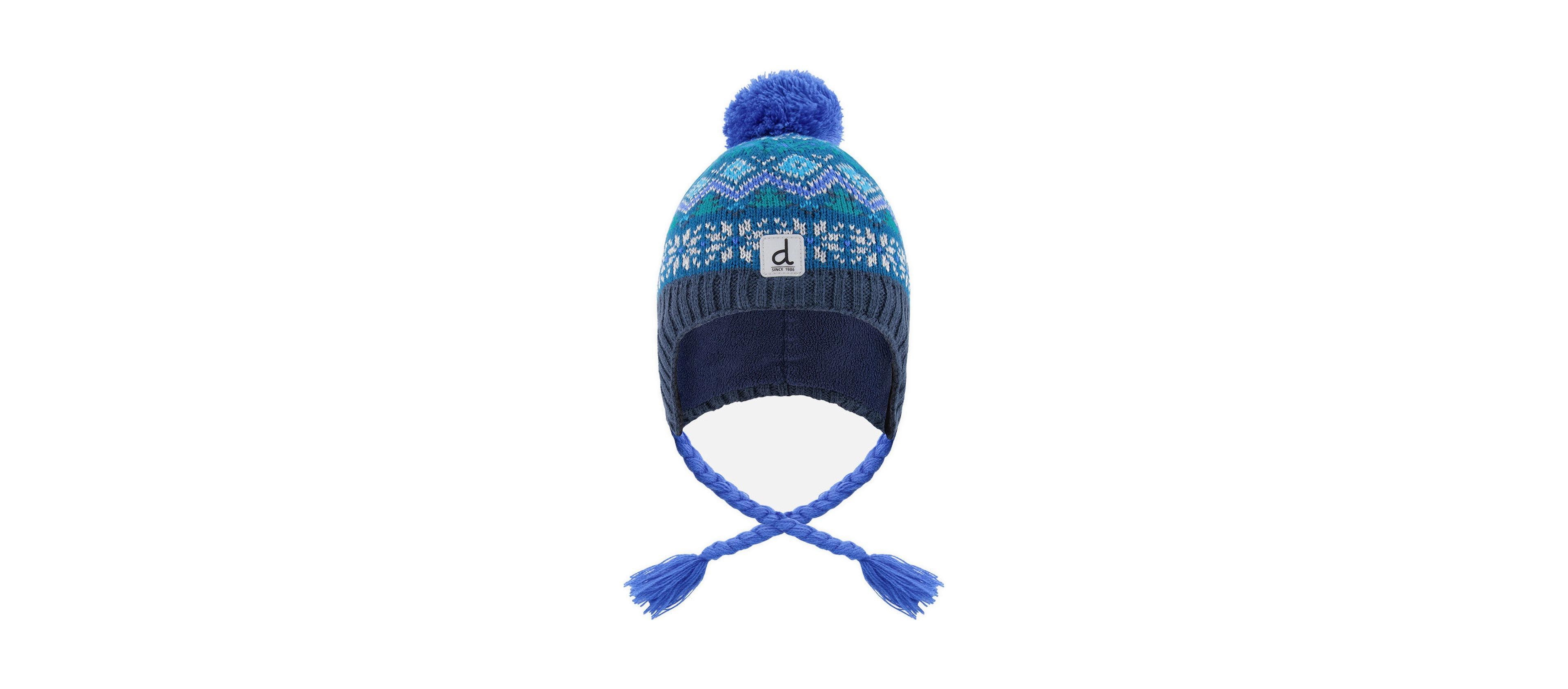 Deux par Deux Toddler Boys' Fair Isle Braided Ear Flaps Pompom Beanie