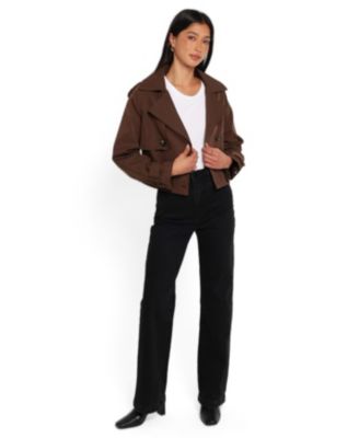 Women's Charlie Cropped Double-Breasted Trench Coat