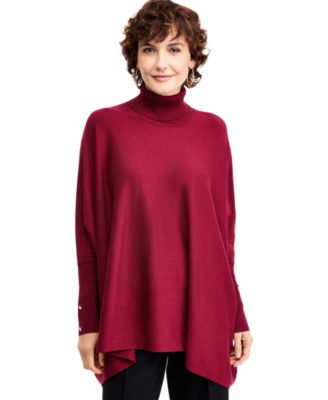 Women's Poncho Turtleneck Sweater