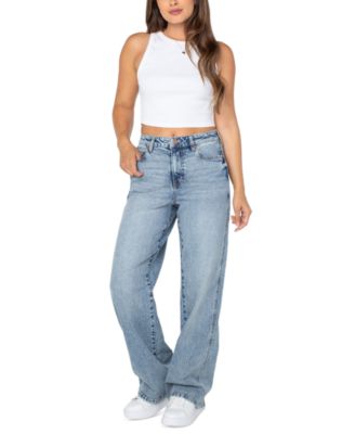 Juniors' Mariah High-Rise Baggy Wide-Leg Curvy Jeans