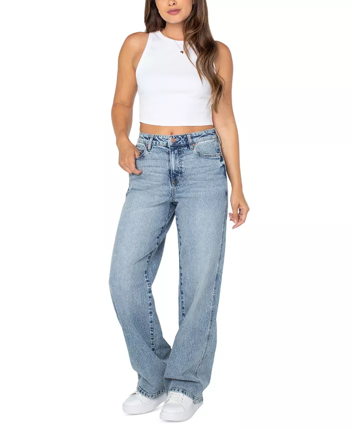 Juniors' Mariah High-Rise Baggy Wide-Leg Curvy Jeans - thumbnail 3