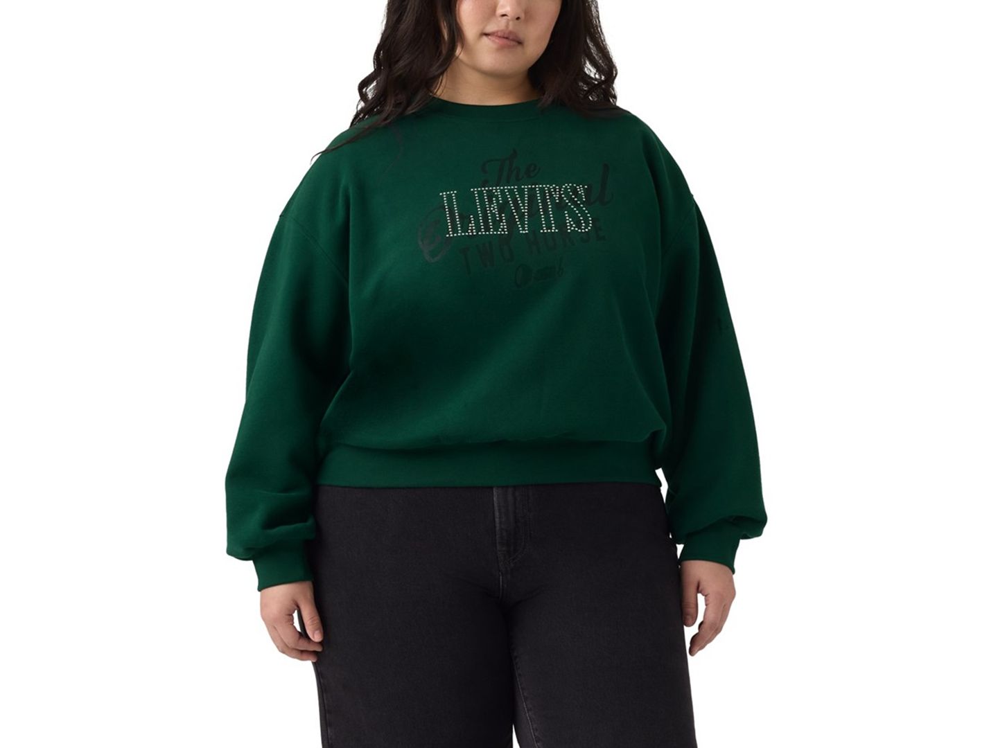 Женская толстовка Levi's Plus Size Everyday Graphic Crewneck Brushed-Fleece, цвет: Сливовый сосновый — фото 2