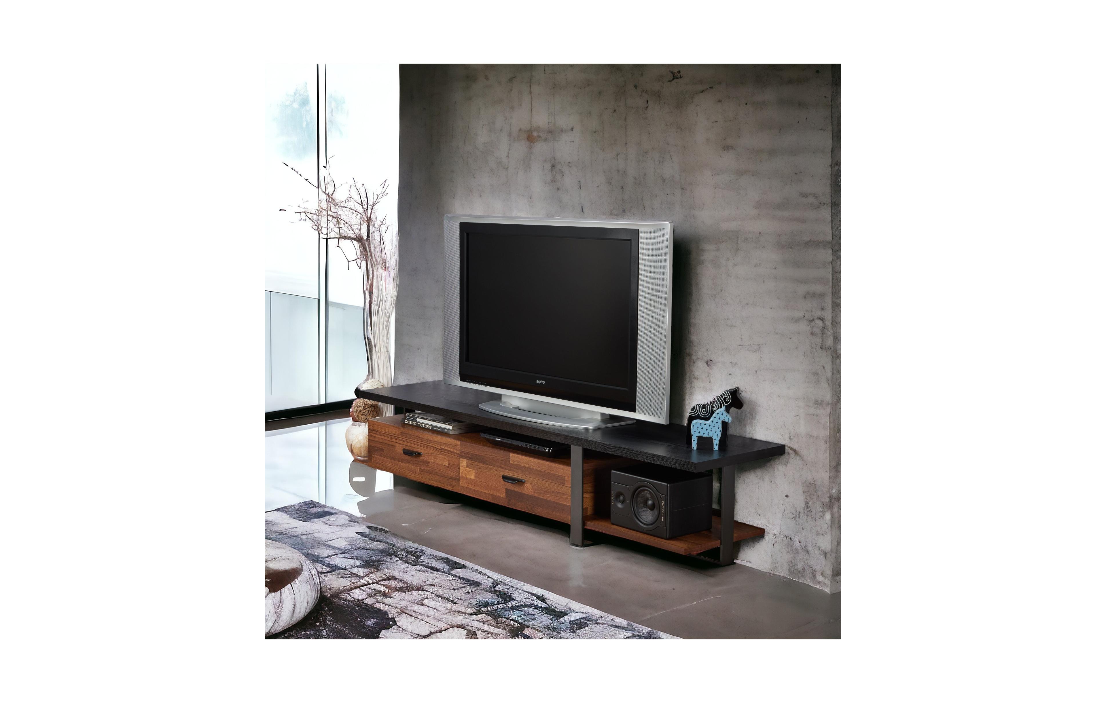 Flynama 67 Inch Tv Stand with 2 Drawers and Open Shelves for 55 Inch Tv