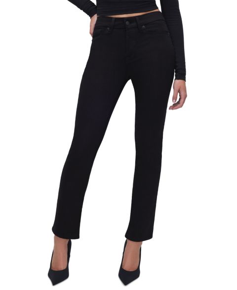 Женские джинсы Good American Straight Fit, цвет: Чёрный