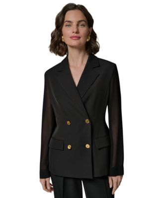 Women's Double Breasted Long-Sleeve Blazer