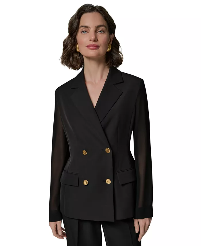 Women's Double Breasted Long-Sleeve Blazer