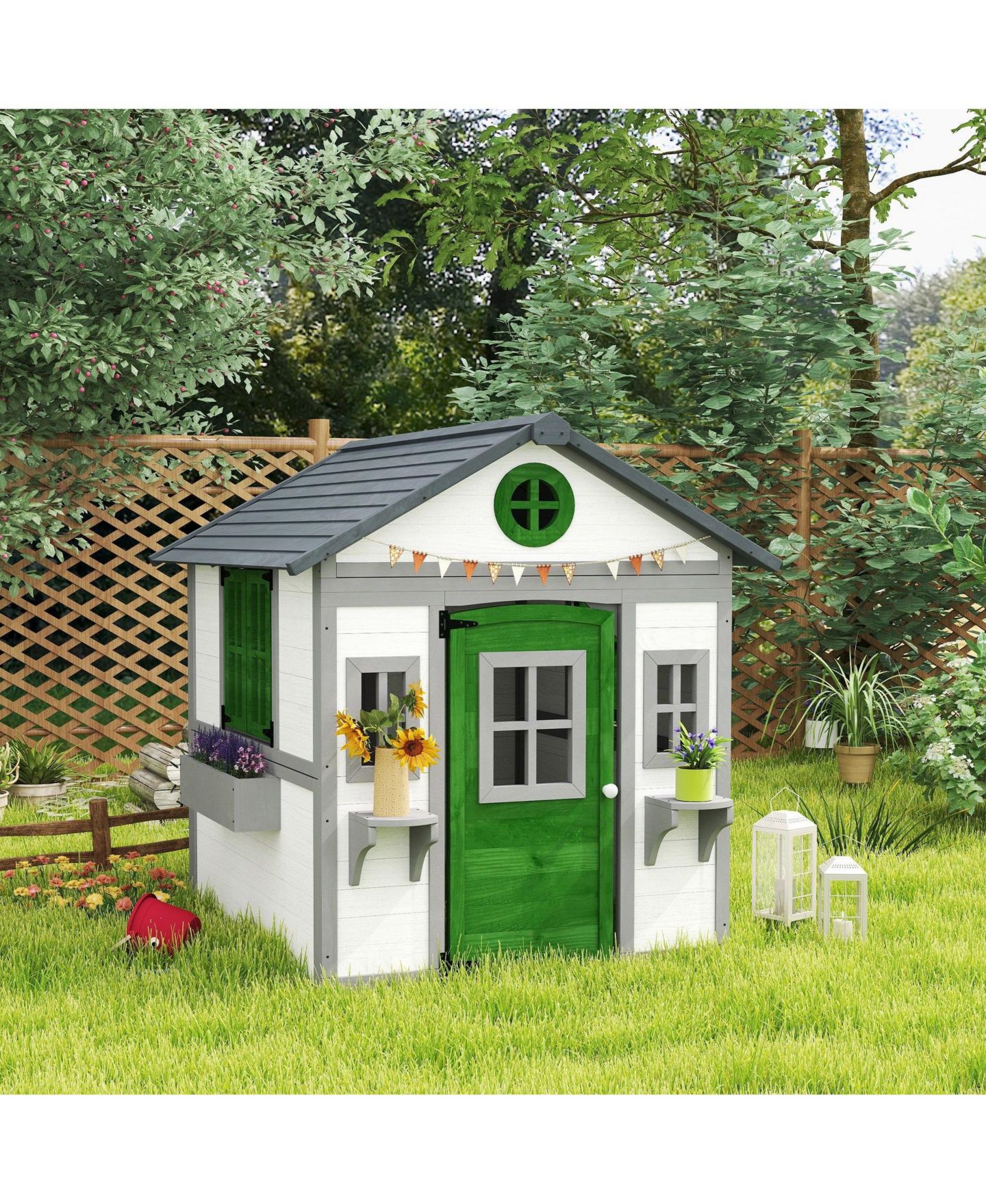 Детская игрушка SEVORLEY Outdoor Wood Playhouse, Ages 3-8, цвет: Белый — фото 2
