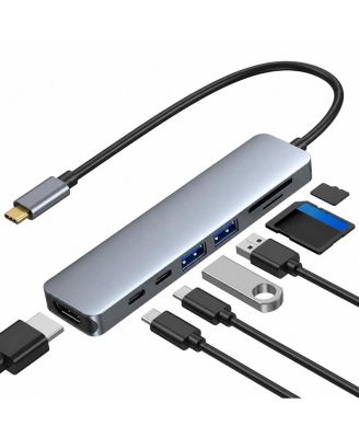 7-in-1 4K60Hz HDMI 100W PD USB-C Hub for Most USB-C Devices