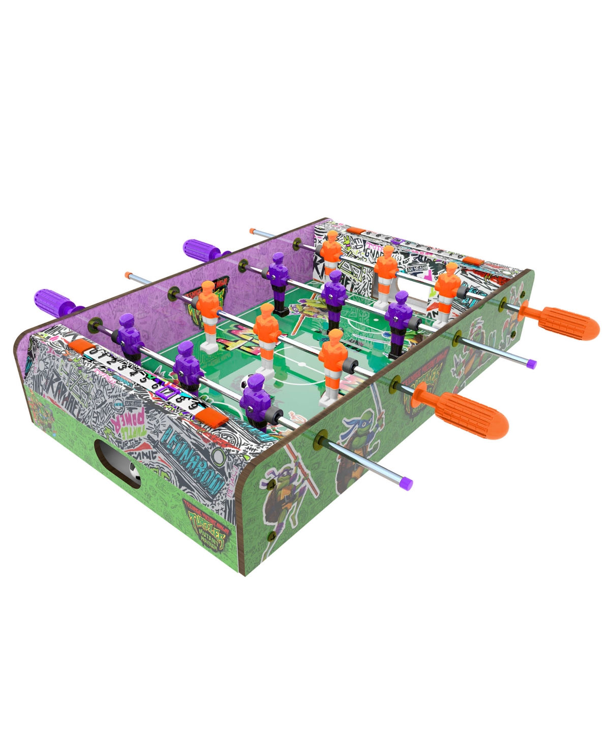 Teenage Mutant Ninja Turtles Mutant Mayhem 2-Player Wooden Foosball Table, Ages 4+ - Multi