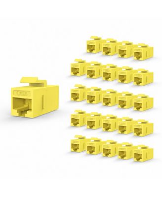 UL Listed Cat6 PoE Keystone Coupler, Compatible with Cat6/Cat5e/Cat5 Cables, 25-Pack