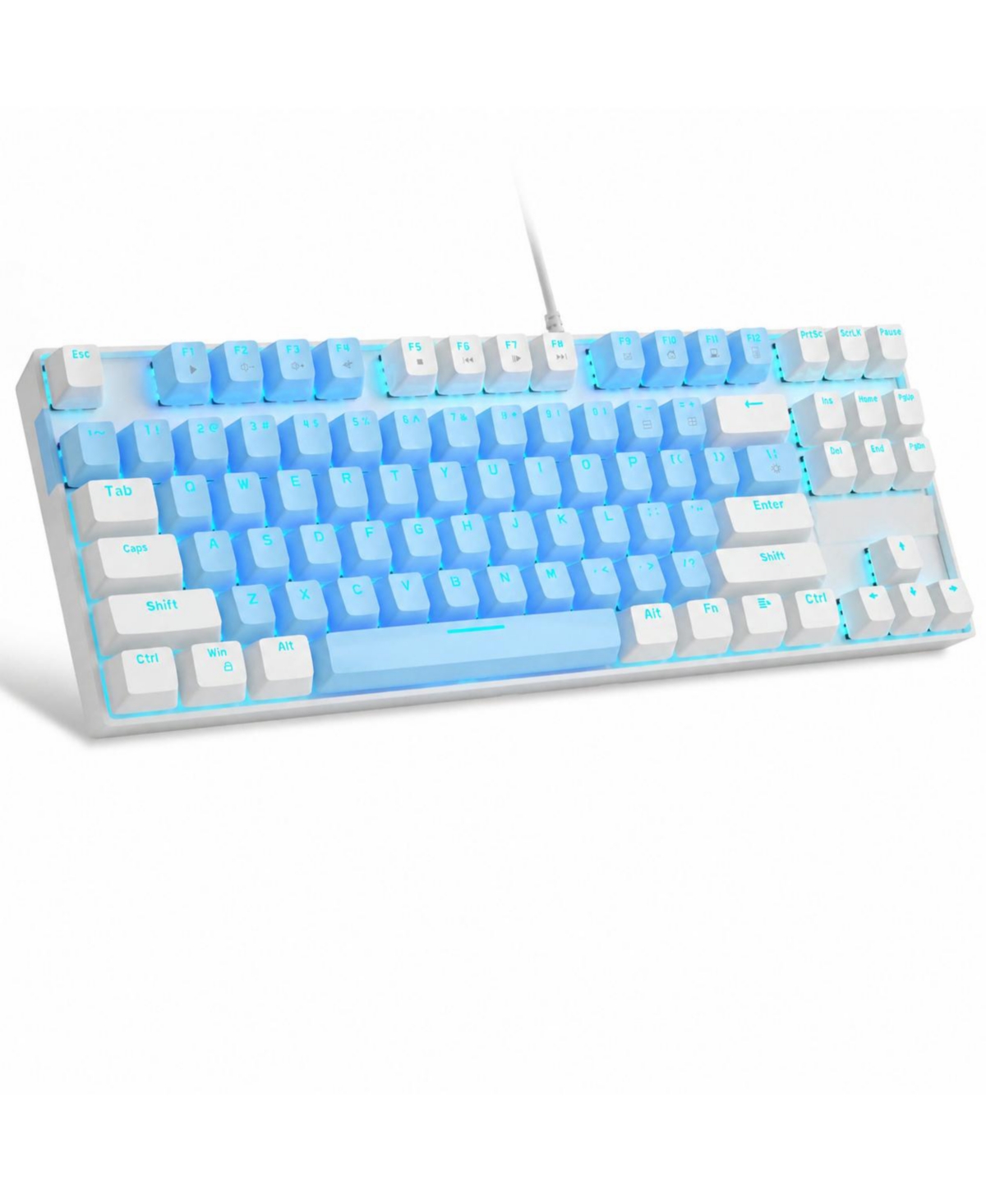 Lofree 87-Key Tkl Wired Mechanical Led Backlit Gaming Keyboard for Pc - Blue white/blue switch