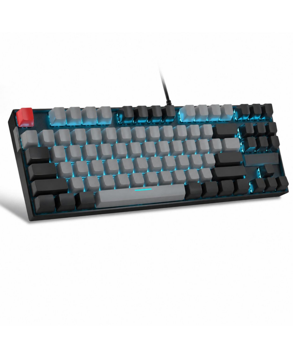 Lofree 87-Key Tkl Wired Mechanical Led Backlit Gaming Keyboard for Pc - Grey black/blue switch