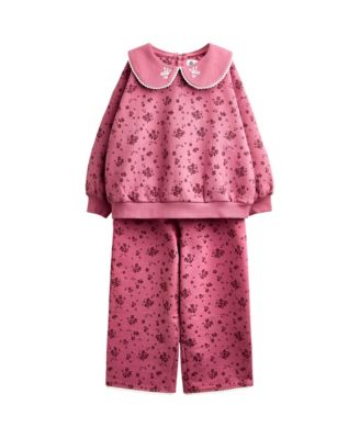 JoJo Maman Bebe Girl's (2 to 5) Printed Sweatshirt And Bottom Outfit Set
