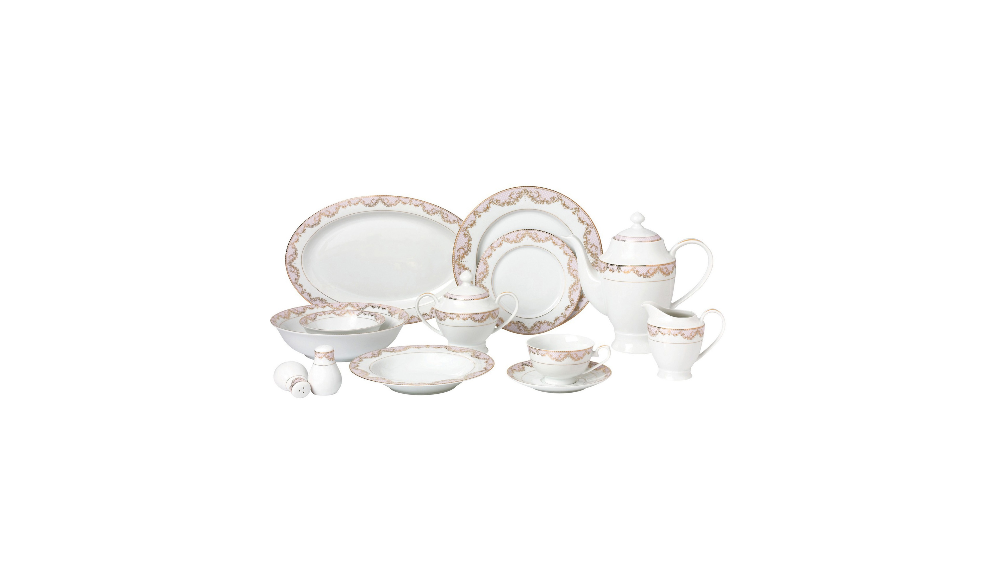 Lorren Home Trends Beauty 57-pc Dinnerware Set, Service for 8