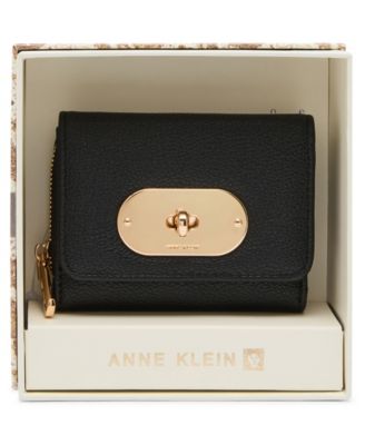 Boxed Compact Turn-Lock Trifold Wallet