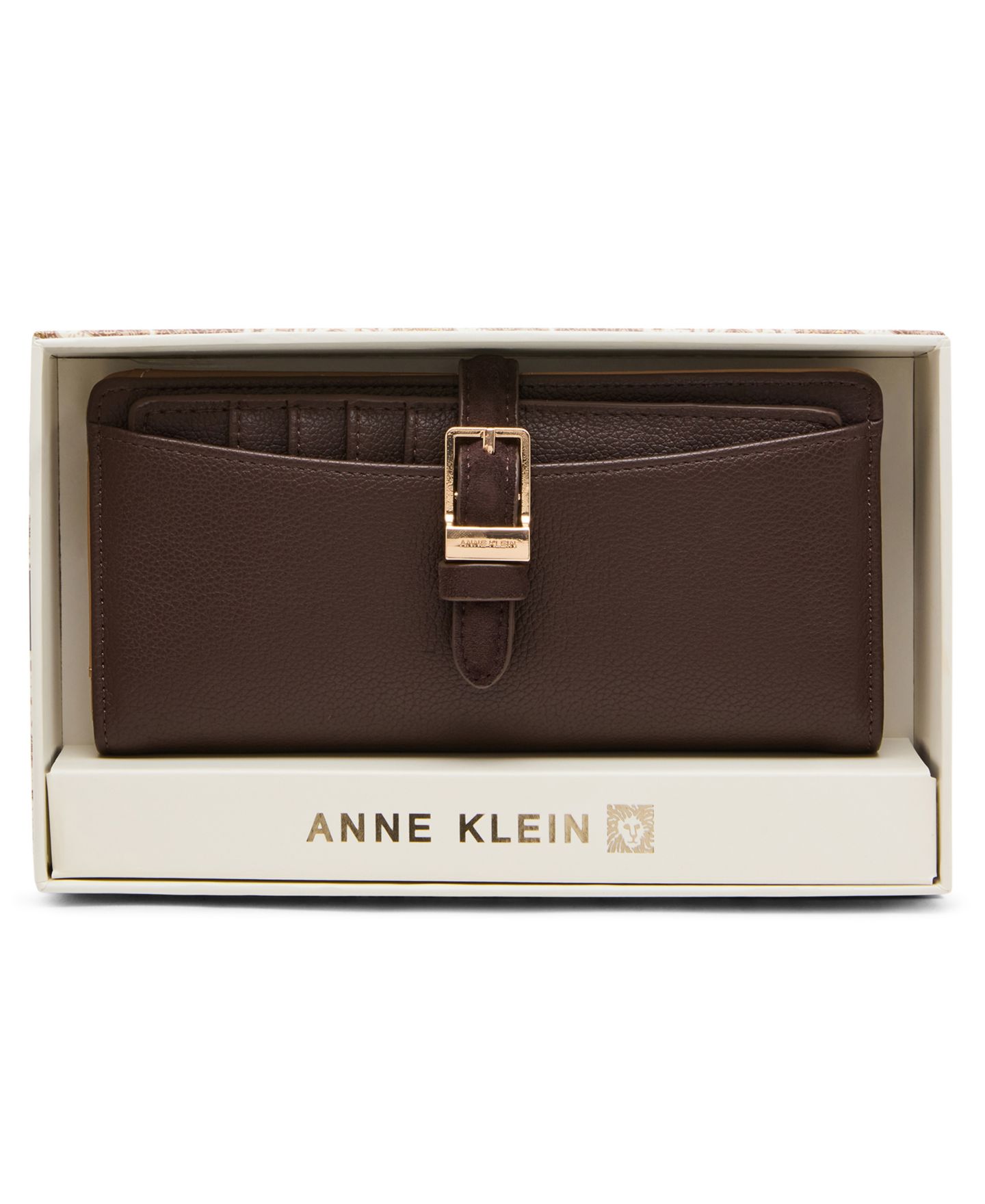 Женский кошелёк Anne Klein Boxed Buckled Design Bifold Wallet, цвет: Коричневый — фото 1