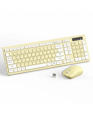 Wireless Keyboard and Mouse Combo Silent Full Size 3 DPI Adjustable