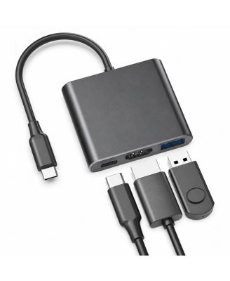 USB C to HDTV Adapter 3 in 1 Multiport 4K Video Output 5Gbps Transfer