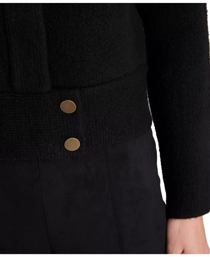 Women's Long Sleeve Collared Utility Sweater Jacket - thumbnail 9
