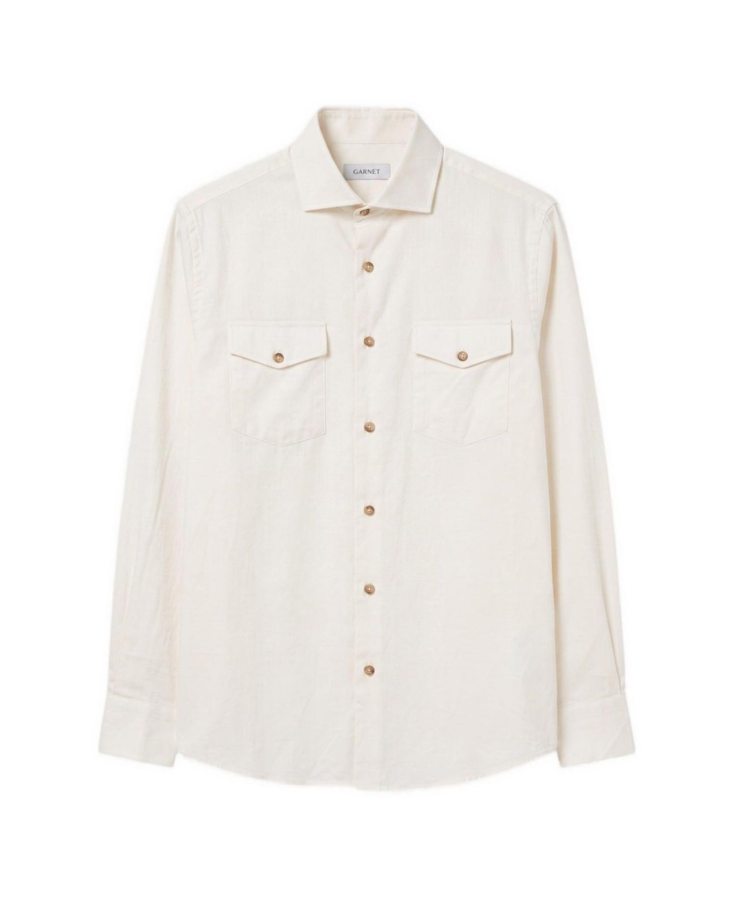 Мужская рубашка Garnet Regular-Fit Cotton-Cashmere Blend Overshirt, цвет: Молочный белый — фото 1
