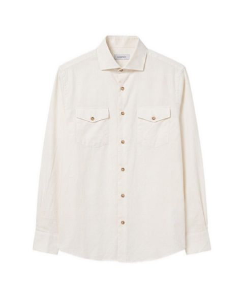 Мужская рубашка Garnet Regular-Fit Cotton-Cashmere Blend Overshirt, цвет: Молочный белый