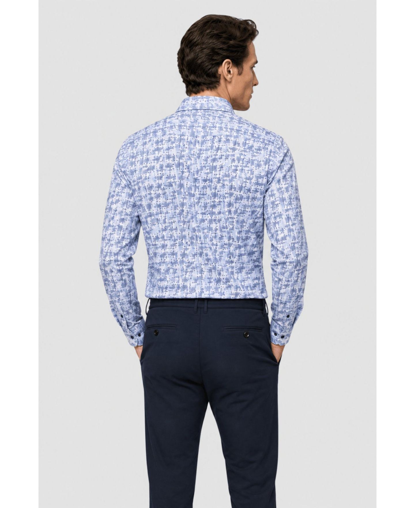 Мужская рубашка Garnet Regular-Fit Print Long-Sleeve Button-Down, цвет: Небесно-голубой — фото 3