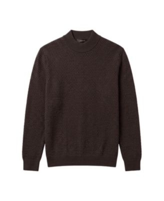 Men's Cable-Knit Merino Wool Turtleneck Sweater