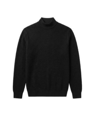 Men's Cable-Knit Merino Wool Turtleneck Sweater