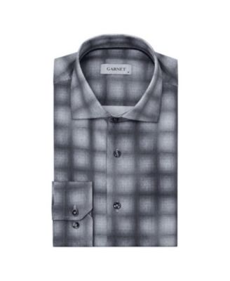 Men's Ombre Plaid Long-Sleeve Button-Down Shirt