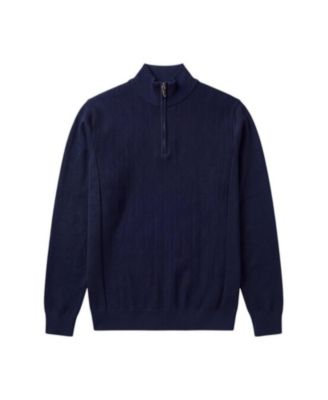 Men's Regular-Fit Quarter-Zip Mock-Neck Sweater