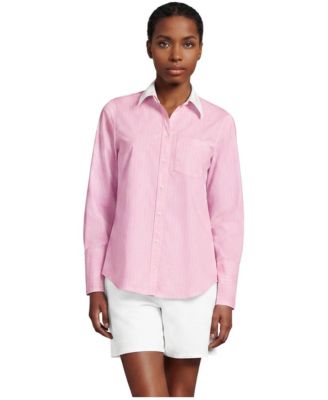 Women's Removable-Collar Poplin Long-Sleeve Shirt