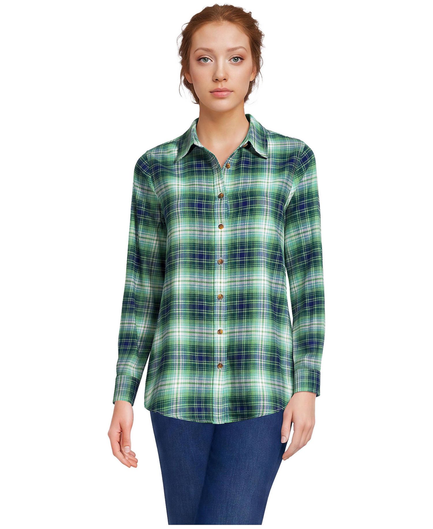 Women's Flannel Boyfriend Long Sleeve Shirt