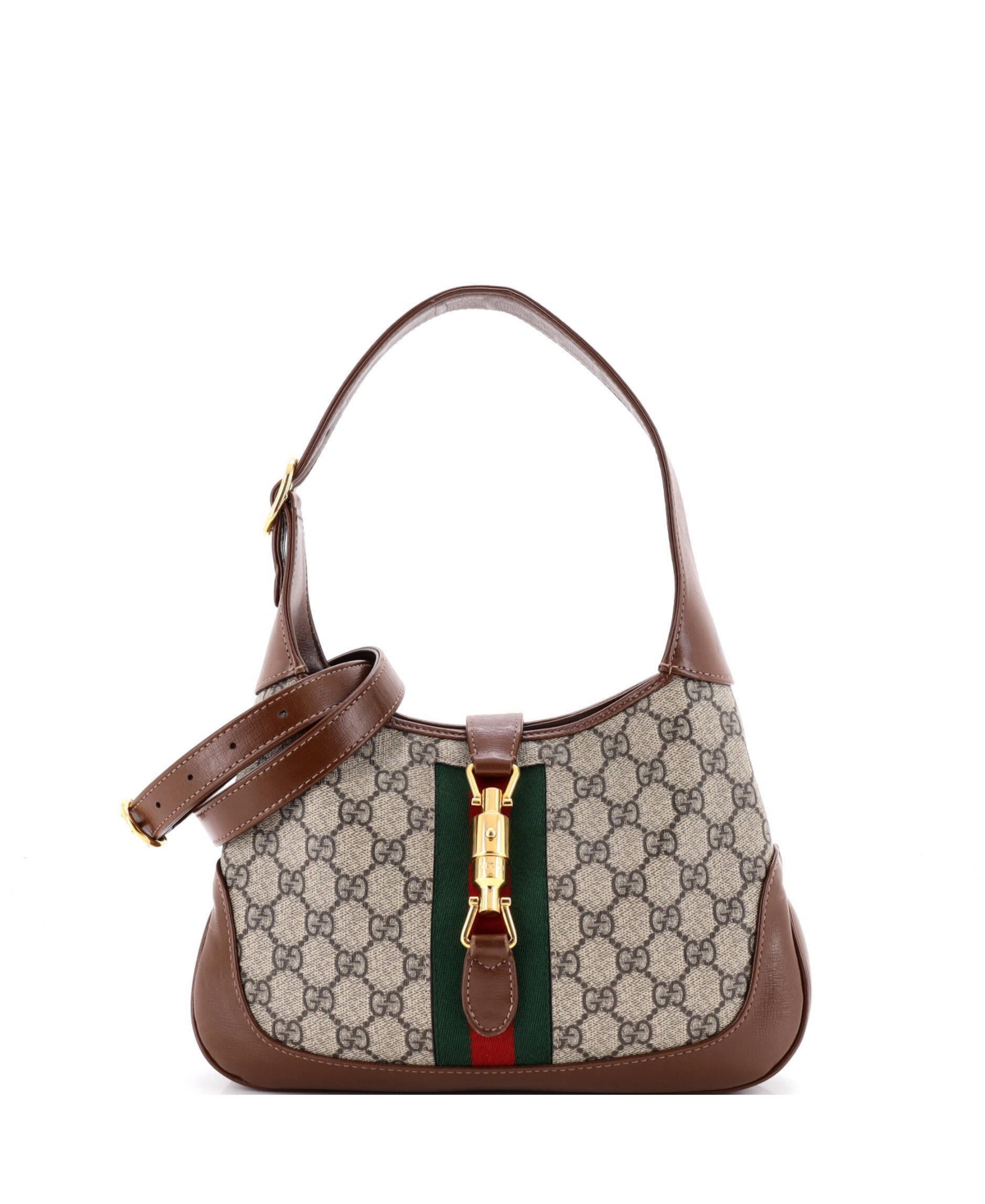Pre-Owned Gucci Small Jackie 1961 Hobo Gg Coated Canvas - Brown
