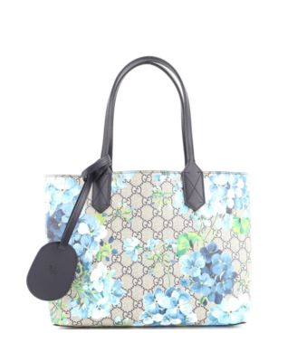 Small Reversible Tote Blooms GG Print Leather