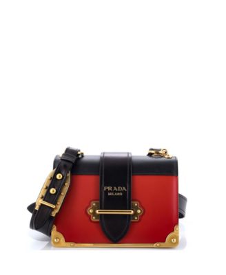Small Cahier Crossbody Bag Leather and Saffiano Leather