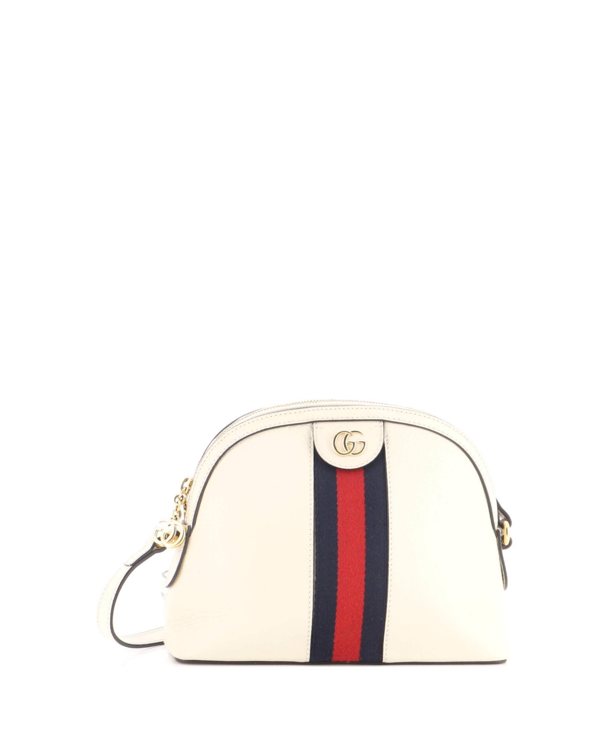 Pre-Owned Gucci Small Ophidia Dome Shoulder Bag Leather - Natural