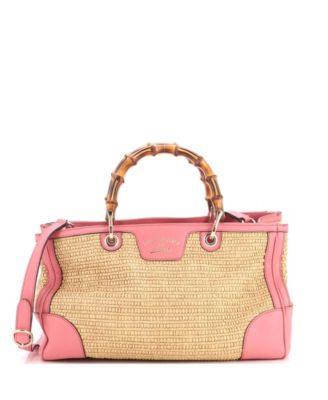 Medium Bamboo Shopper Tote Straw