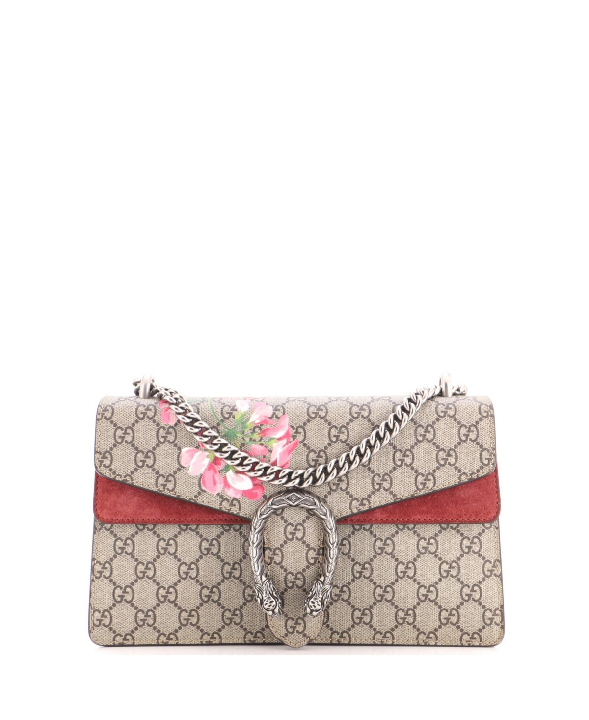 Pre-Owned Gucci Small Dionysus Bag Blooms Print Gg Coated Canvas - Brown