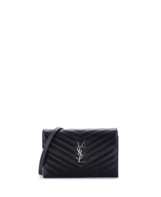 Classic Monogram Matelasse Chevron Leather Wallet on Chain