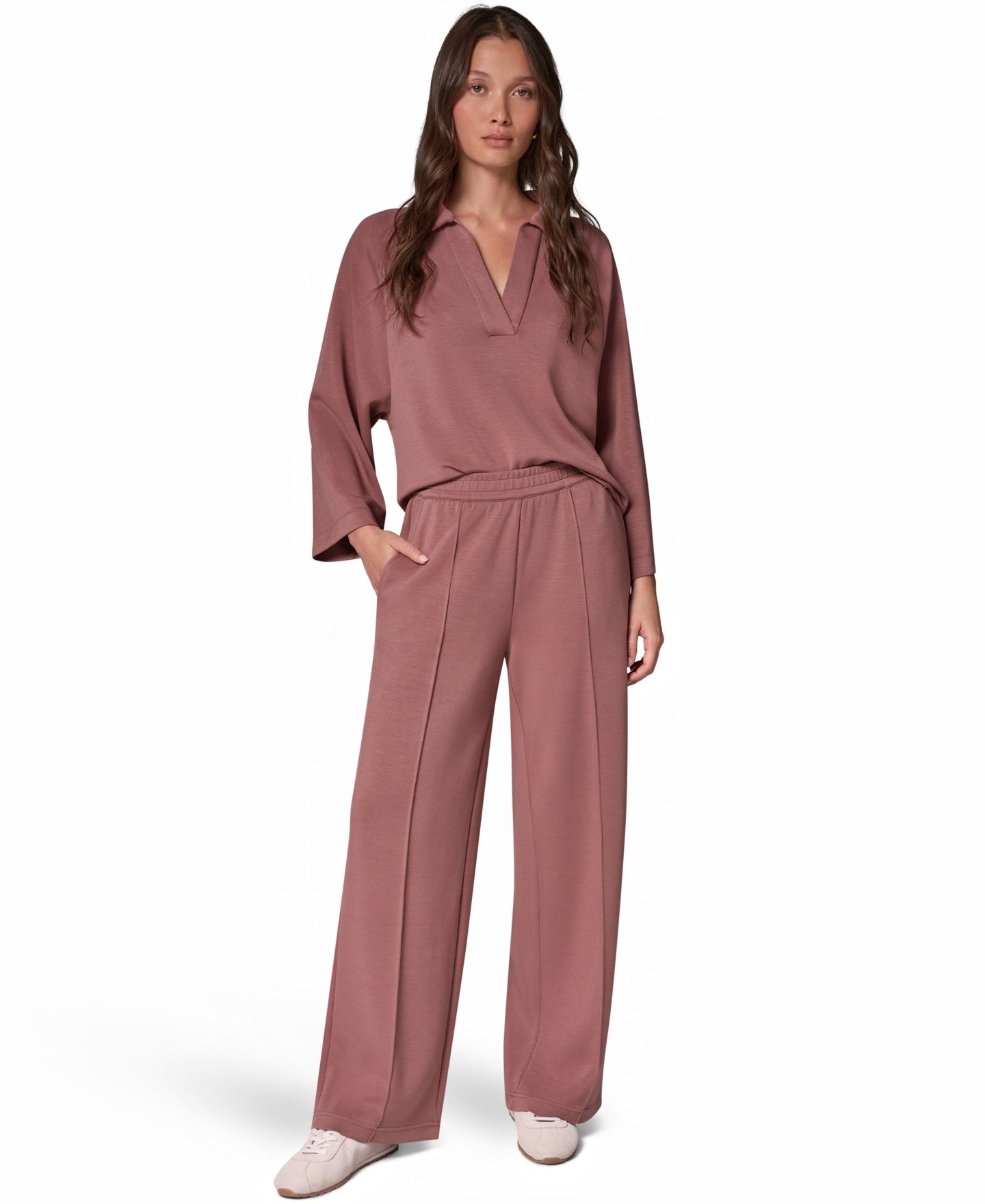 Женские брюки Donna Karan Weekend Jet Setter Mid-Rise Pull-On Wide-Leg, цвет: Розовый серо-коричневый — фото 2